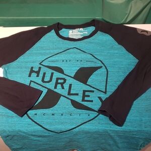 Hurley Blue and Black Logo Long Sleeve